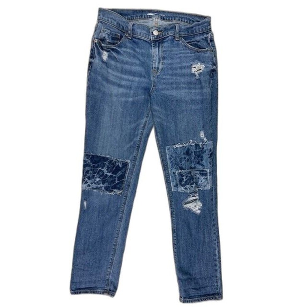 Old Navy Size 2 Womens Jeans Mid Rise Boyfriend Stretch Med Wash